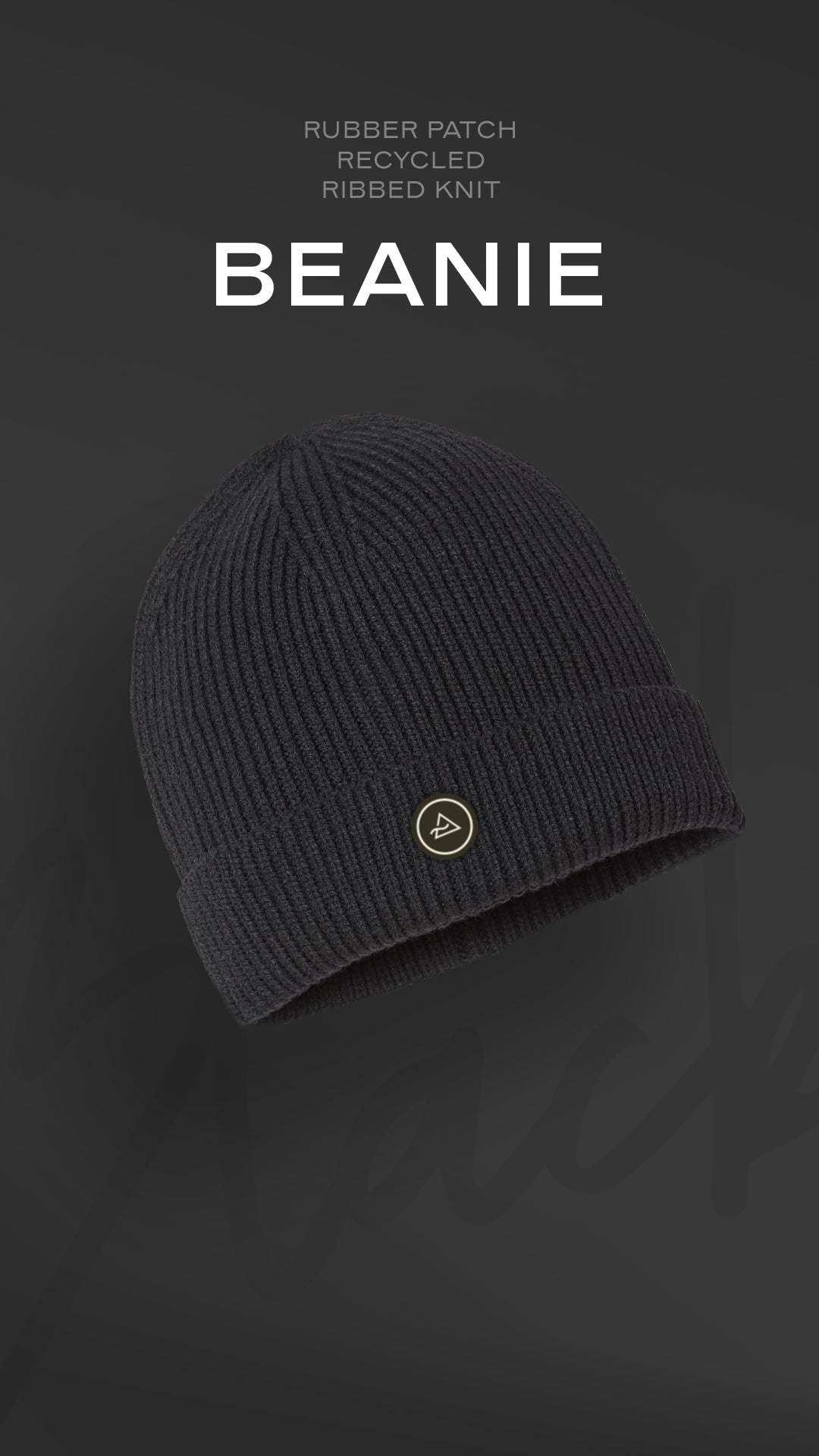 Sustainable Rib Knit Beanie - Rubber Logo