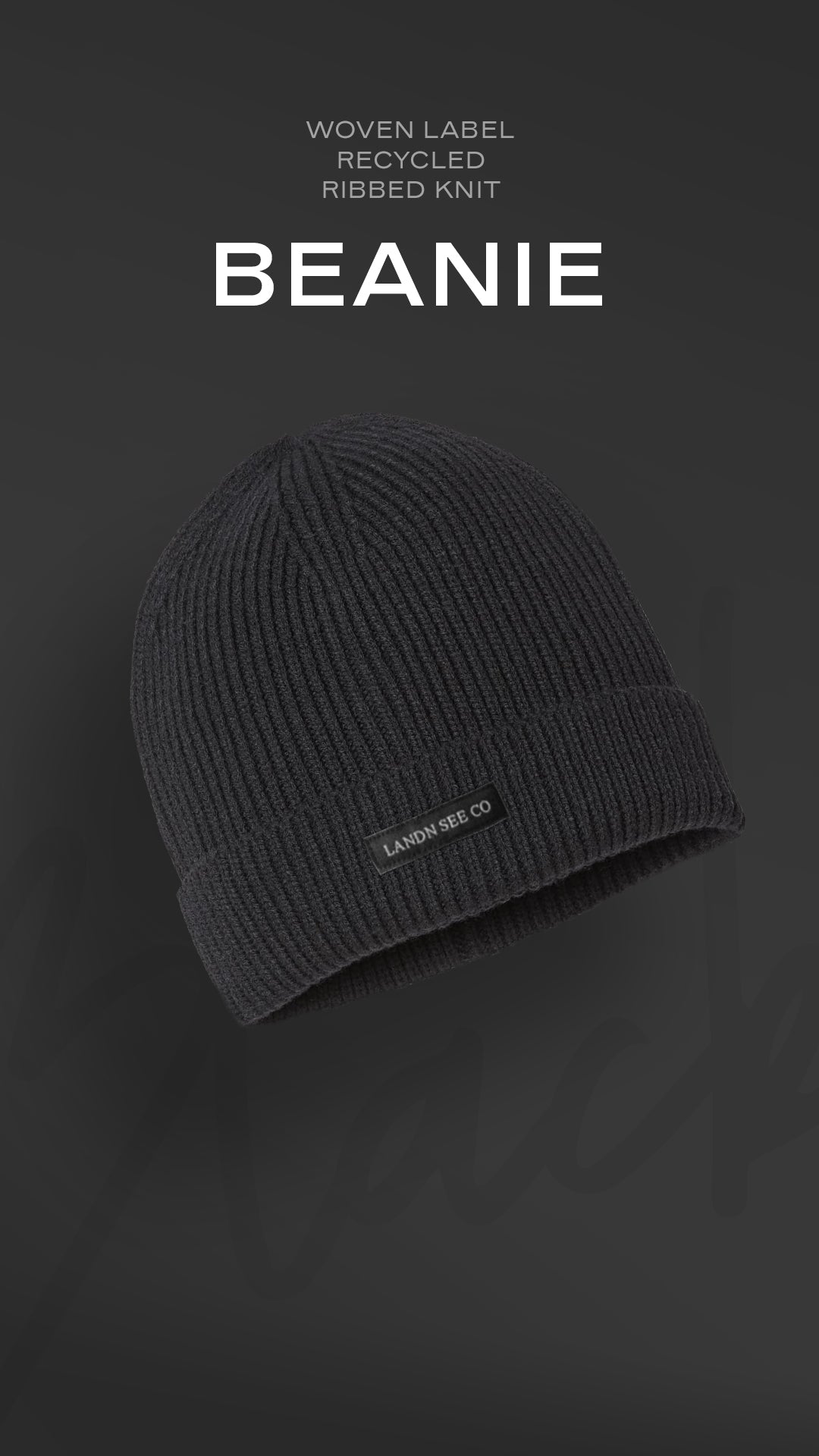 Sustainable Rib Knit Beanie - Woven Label