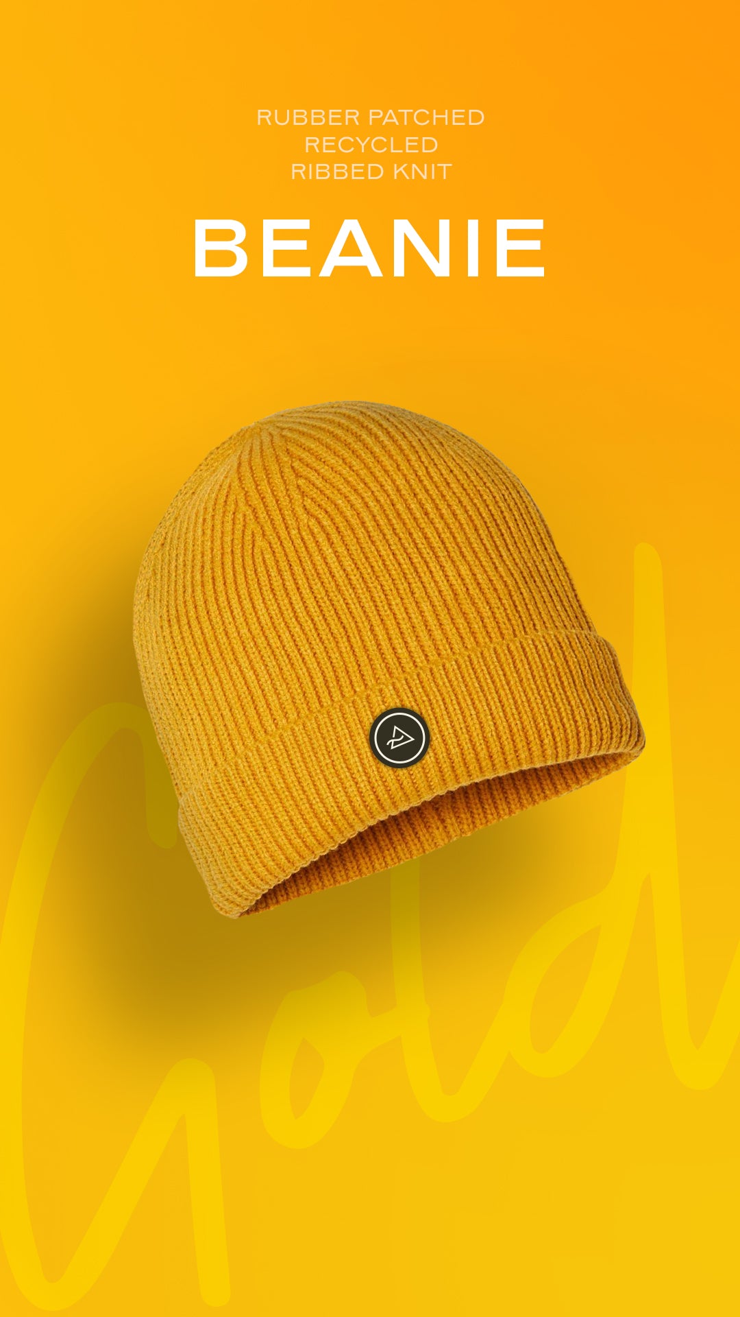 Sustainable Rib Knit Beanie - Rubber Logo