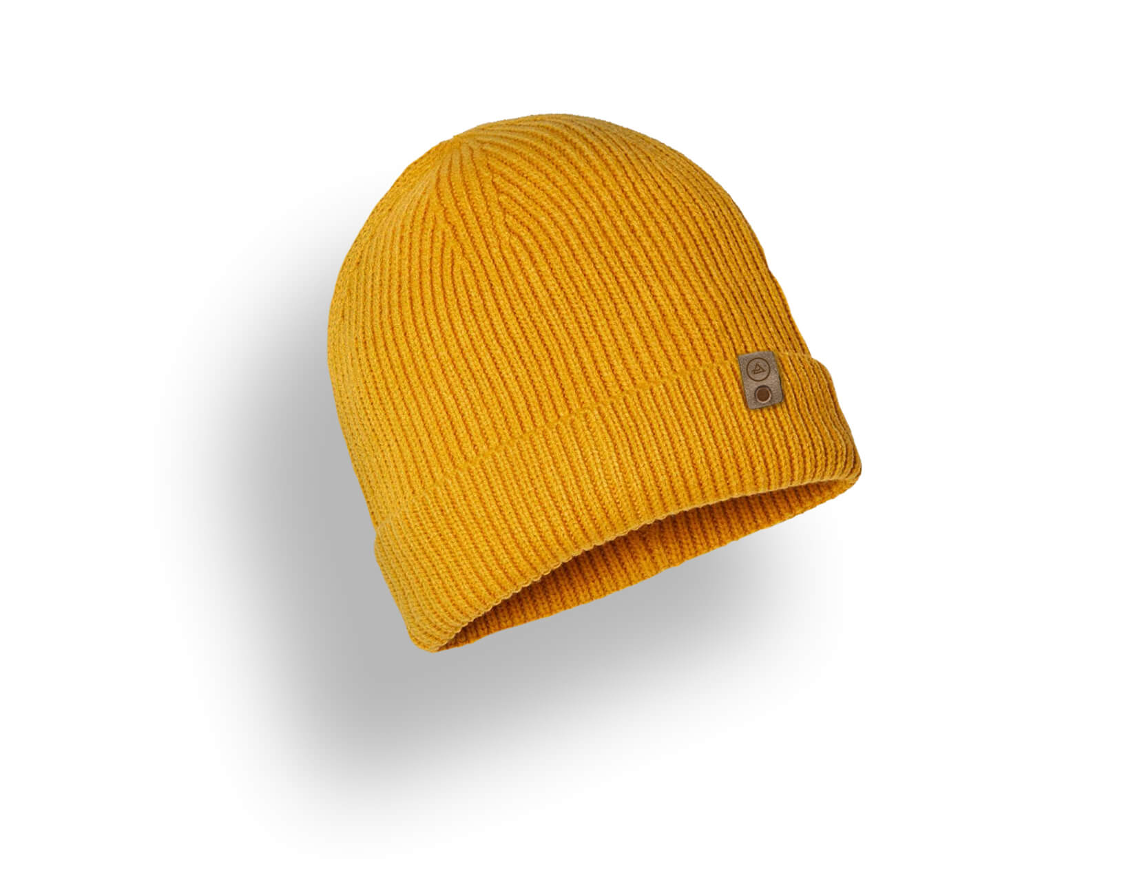 Sustainable Rib Knit Beanie - Leather Tag