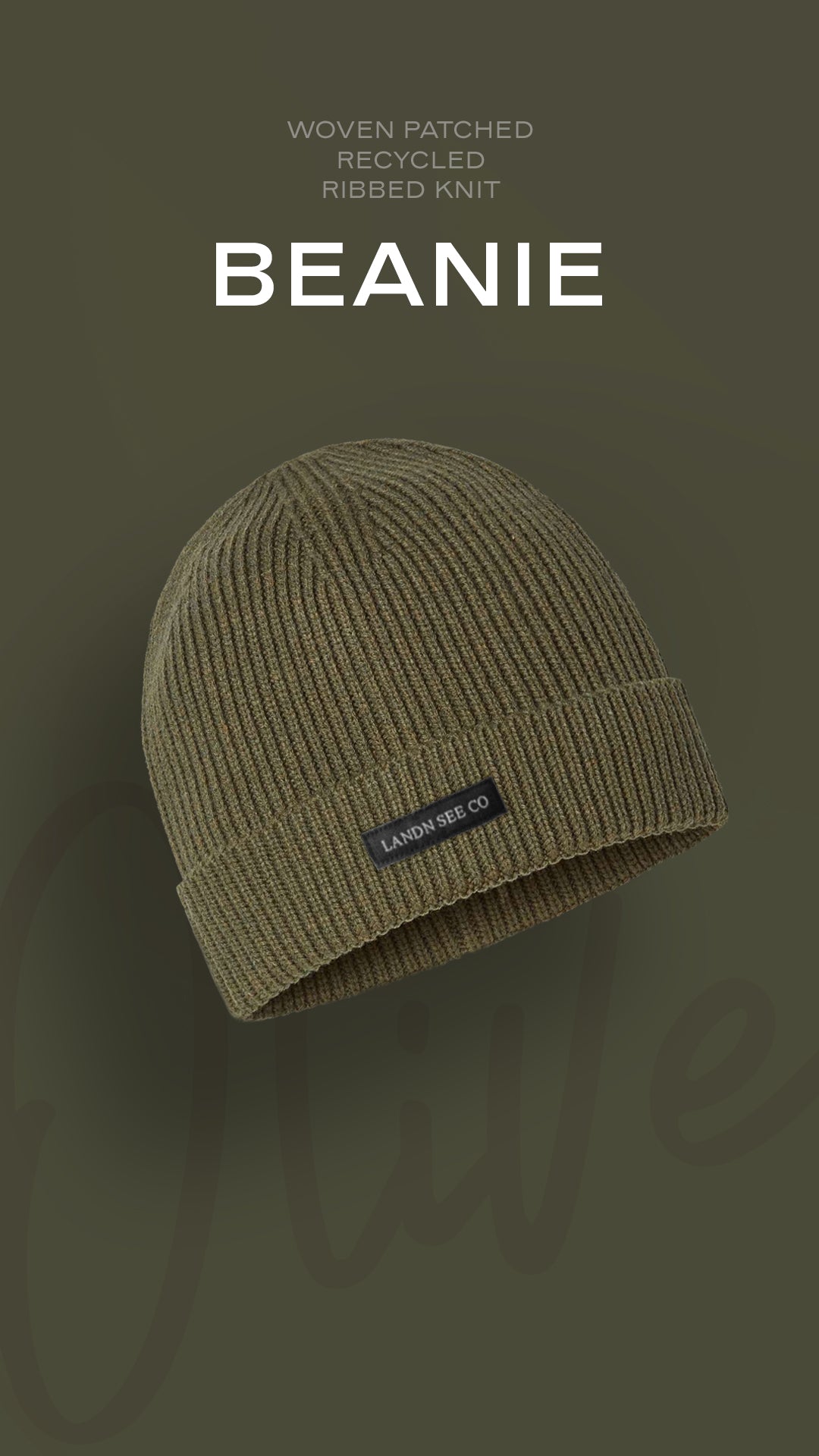 Sustainable Rib Knit Beanie - Woven Label